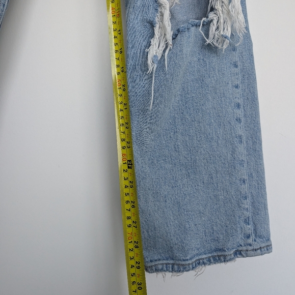 Abercrombie Curve Love 14L/32 90s Straight Ultra High Rise Jeans Distressed - Picture 13 of 16